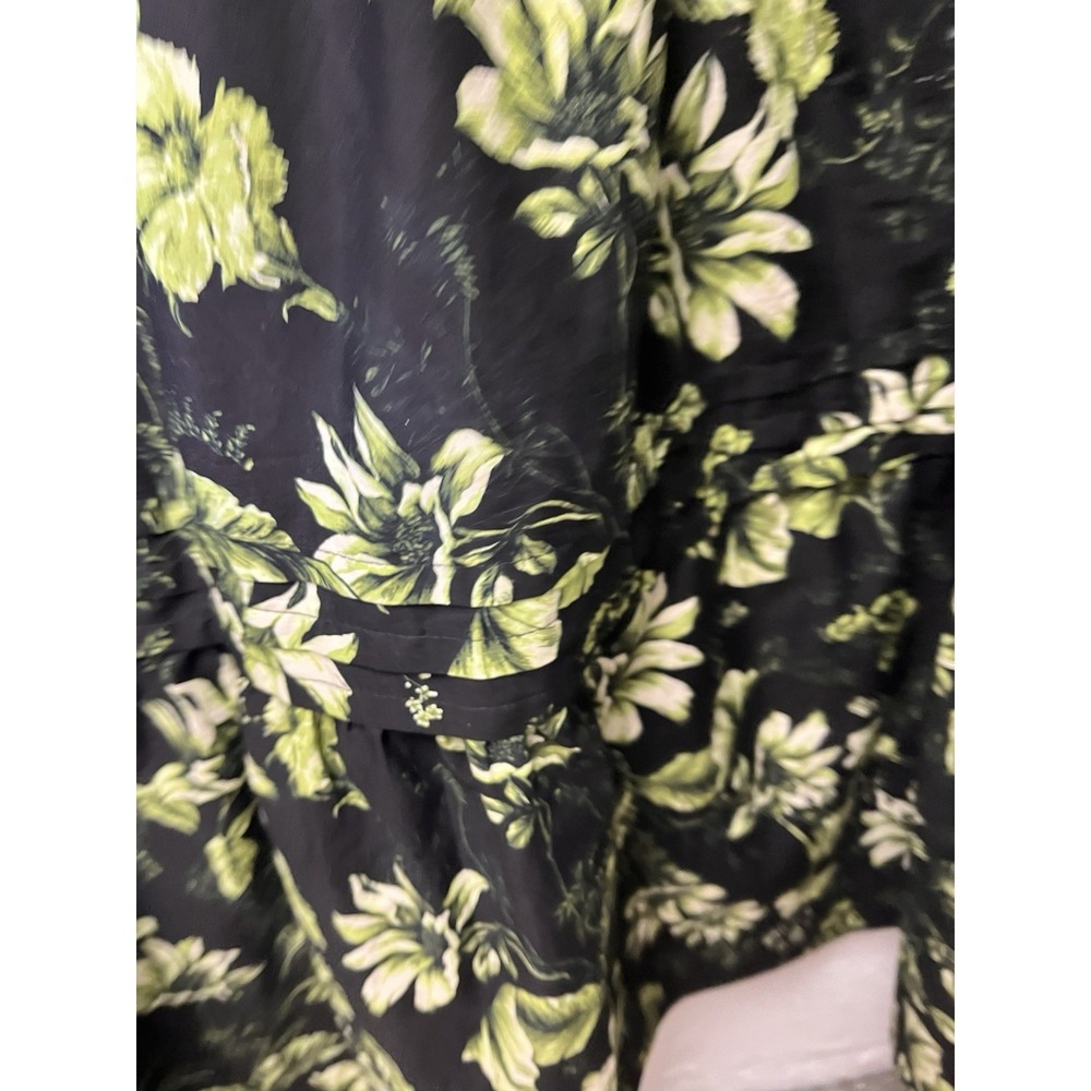 Anthropologie The Somerset Maxi Dress Floral Print Tiered Black Green Medium - Picture 6 of 12